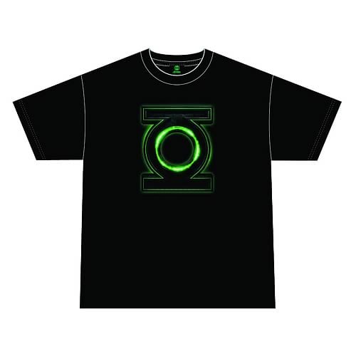 Green Lantern Movie Glow Logo Black T-Shirt